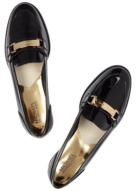 michael kors loafters black patent leather|Michael Kors Frances Flex Patent Leather Loafer Pumps .